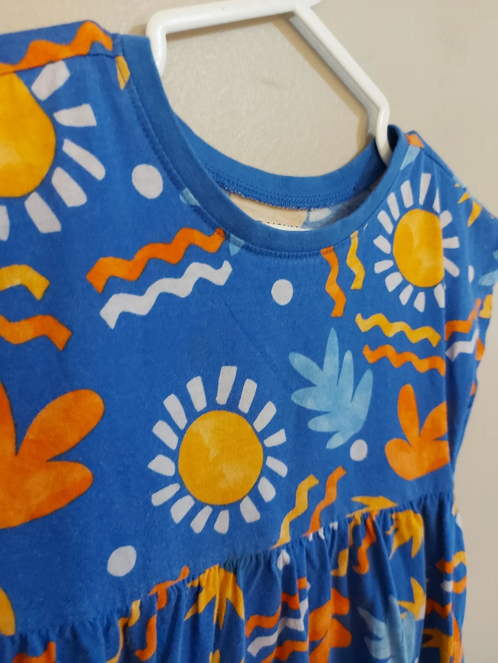 Old Navy Blue Sun & Floral Print Cotton Sun Dress – Size 5T EUC - Picture 5 of 16